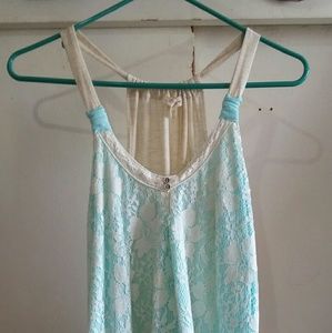 Light blue/Mint sleeveless lace top